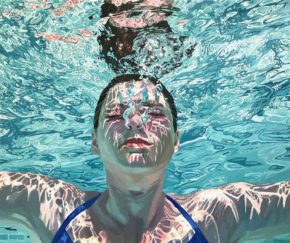 1000x839 Oil Paintings Samantha French - Underwater Looking Up Painting