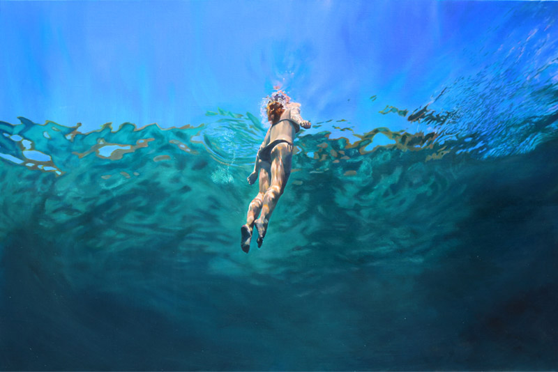800x534 Unbelievable Realist Paintings Of Women Underwater Look Like - Underwater Looking Up Painting
