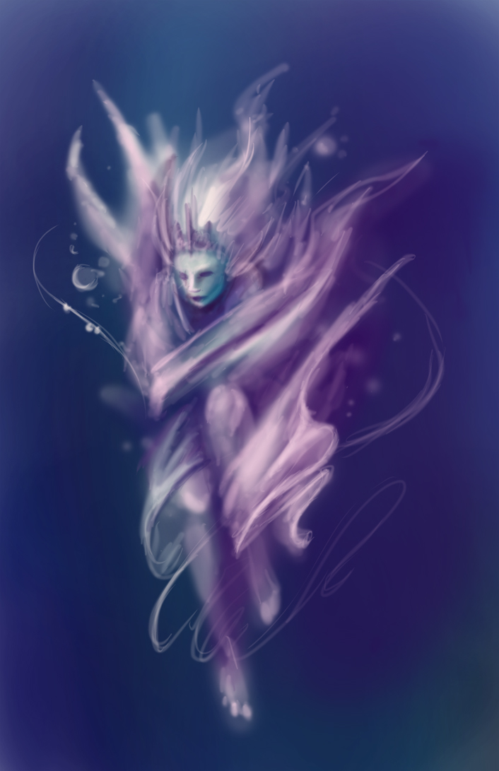 706x1091 Underwater - Underwater Looking Up Painting