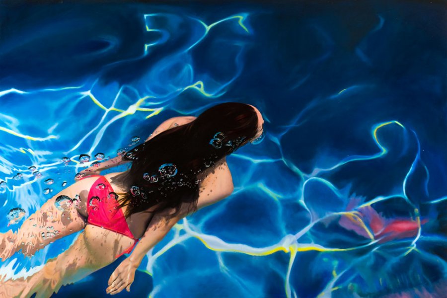 900x600 Dive In Robert Lange Studios - Underwater Looking Up Painting