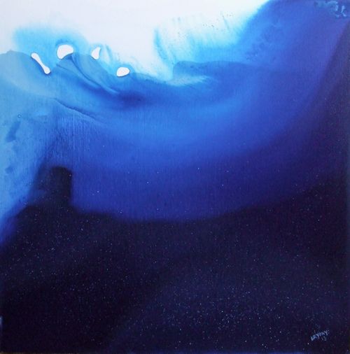 500x506 Depths 24 X 24 Acrylic On Deep Edge Box Canvas. This Painting - Underwater Looking Up Painting