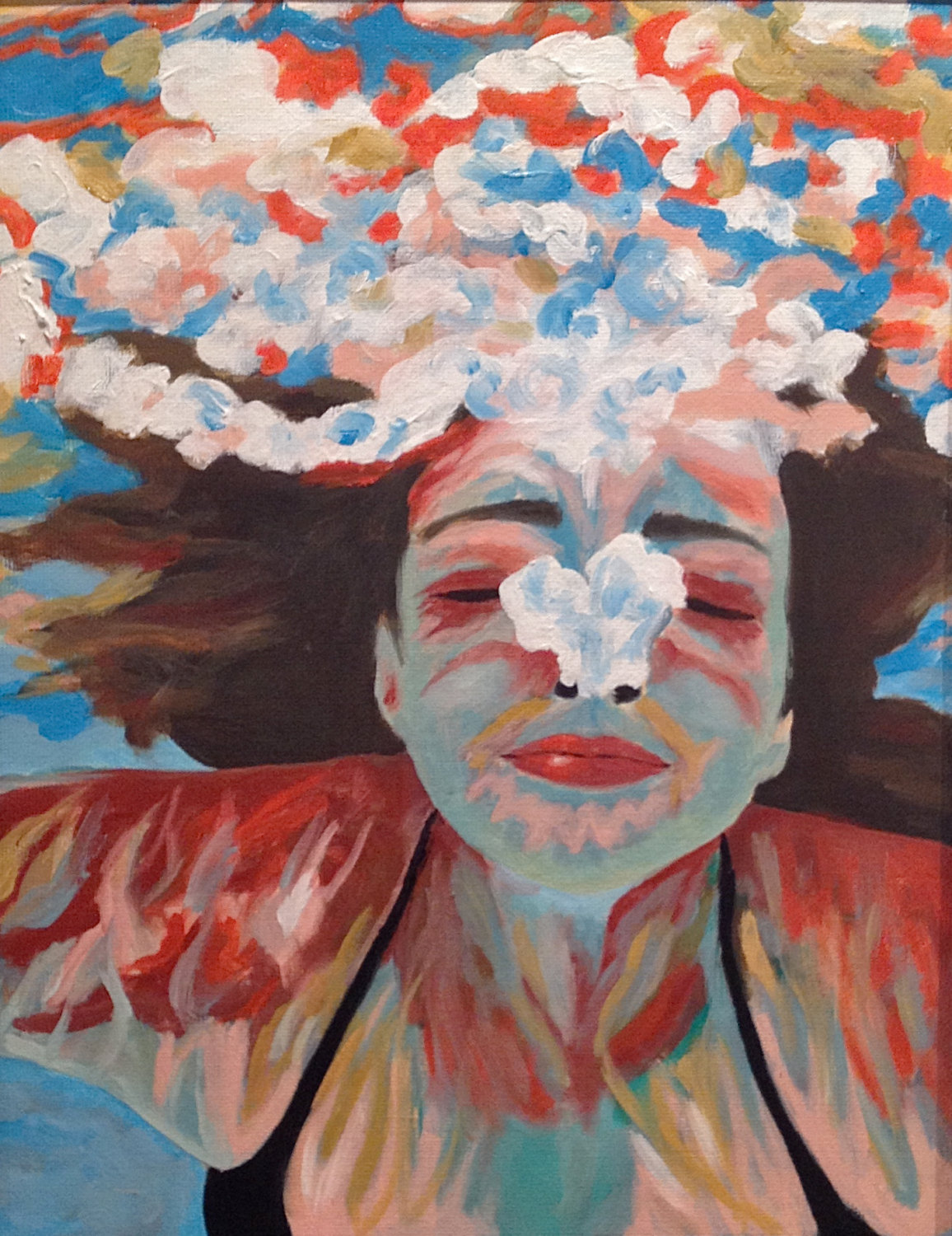 1156x1500 Original Oil Painting Underwater Painting Underwater Figure - Underwater Oil Painting