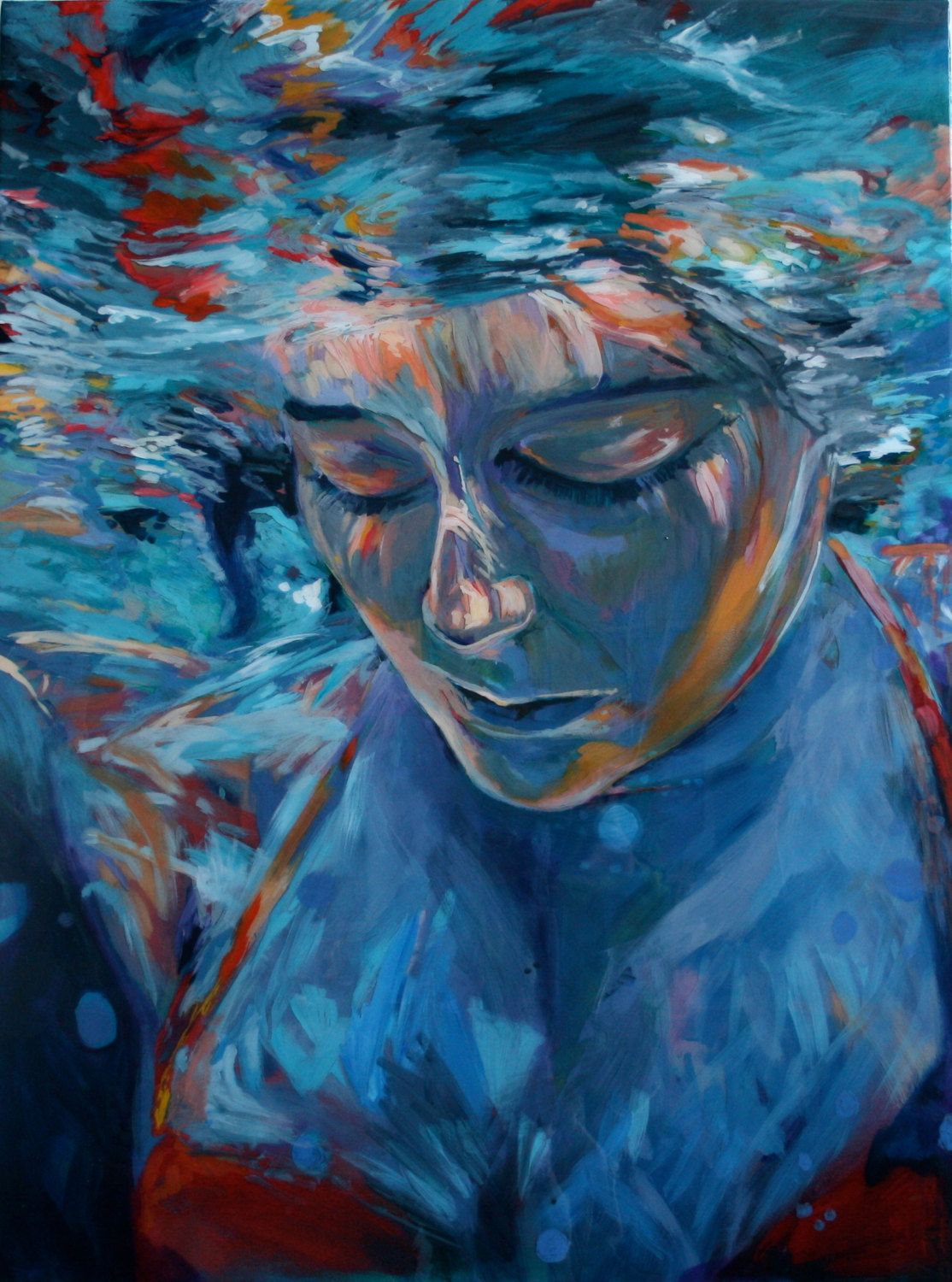 1114x1500 Grace Art. Original Underwater Painting Home Amp Living Decor - Underwater Painting