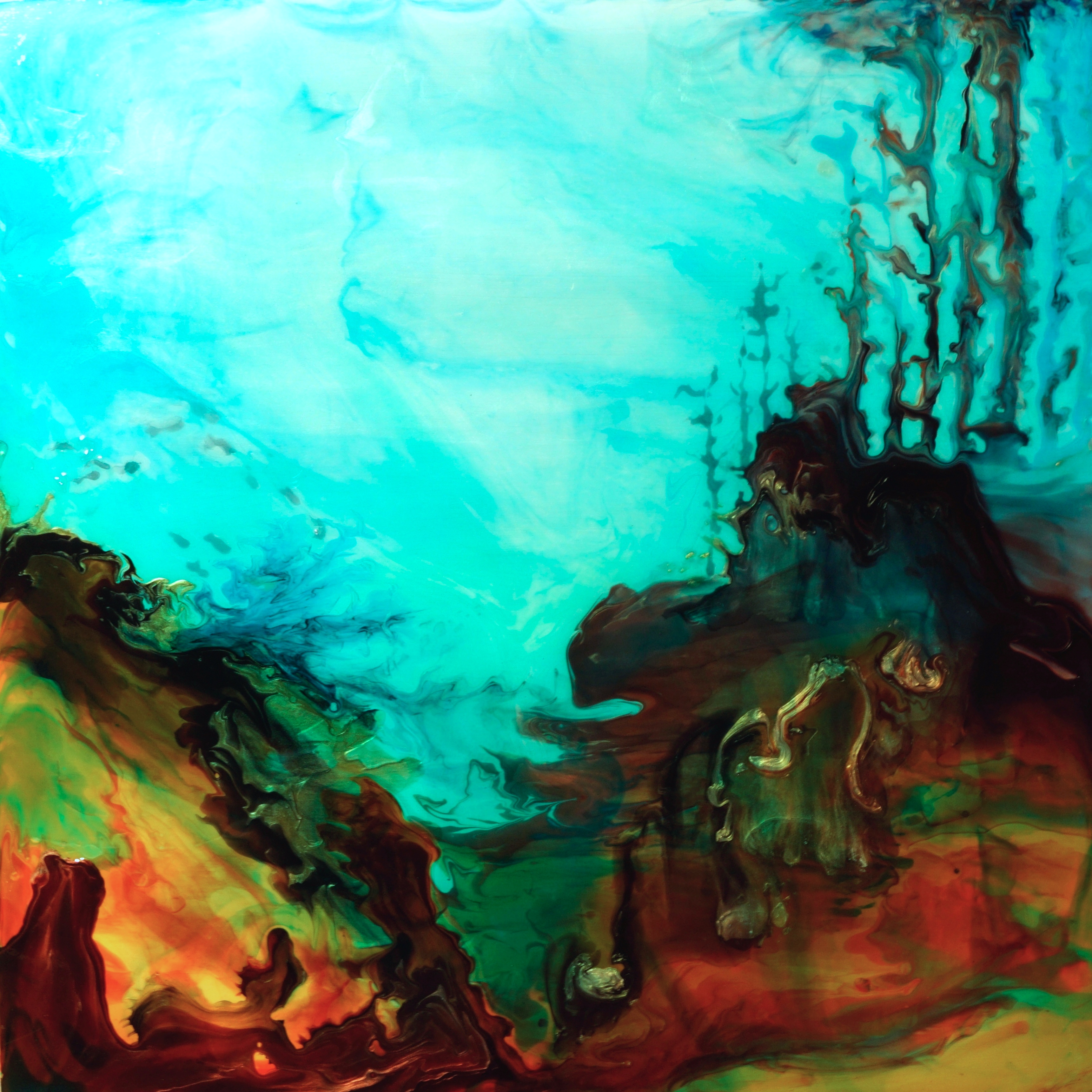 3441x3441 Pour Painting - Underwater Painting Artist