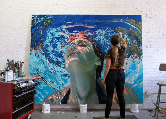 578x414 Samantha French 2013 Artists At Work Studio - Underwater Painting Artist