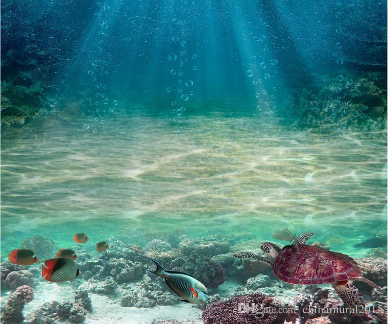 760x635 Painting Pvc Wallpaper Beach Mermaid Underwater World 3d Floor - Underwater Painting Mermaid