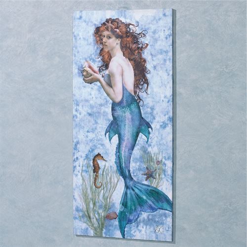 500x500 Underwater Beauty Mermaid Canvas Wall Art - Underwater Painting Mermaid