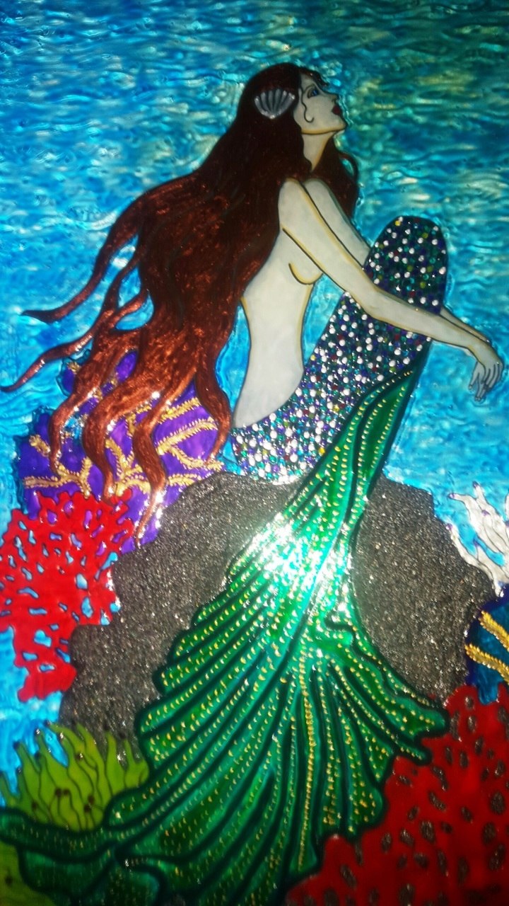 720x1280 Mermaid Underwater Sunrise In 3d - Underwater Painting Mermaid