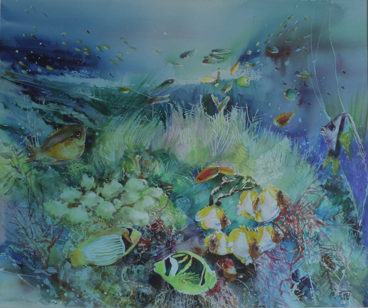 Underwater Painting Watercolor at PaintingValley.com | Explore ...