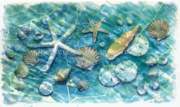 607x364 Underwater Ii - Underwater Painting Watercolor