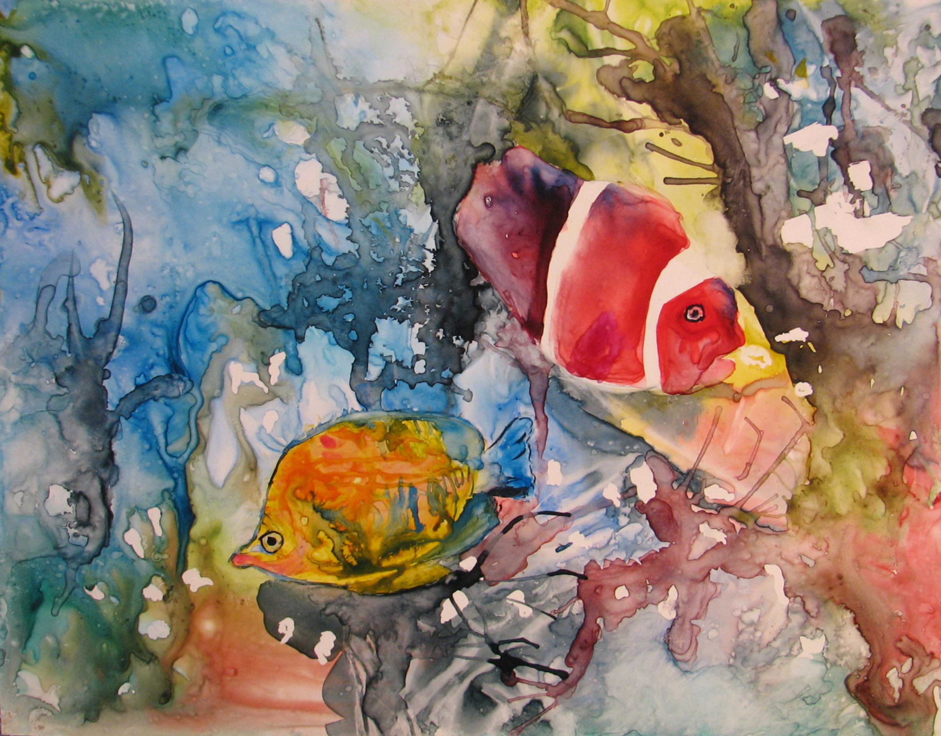 3200x2503 Gloria Couture - Underwater Painting Watercolor
