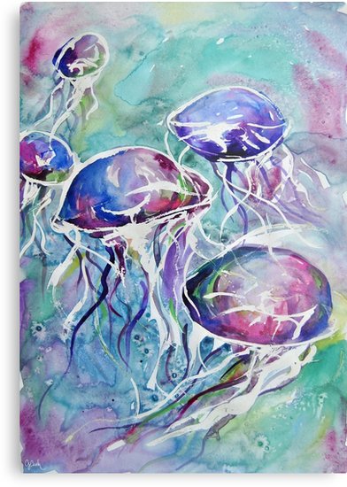 392x550 Jellyfish - Underwater Scene Painting