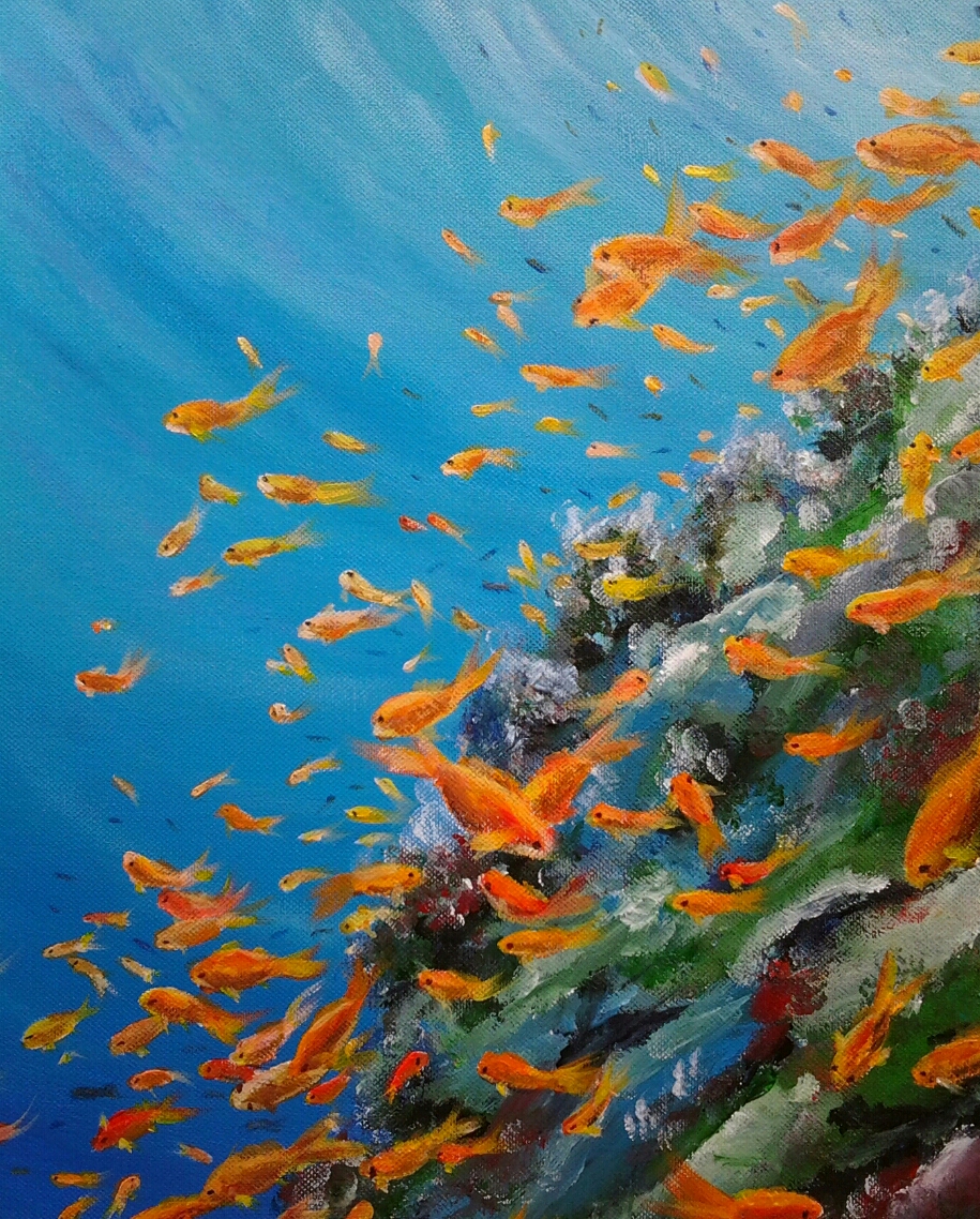 Underwater Scene Painting at PaintingValley.com | Explore collection of ...