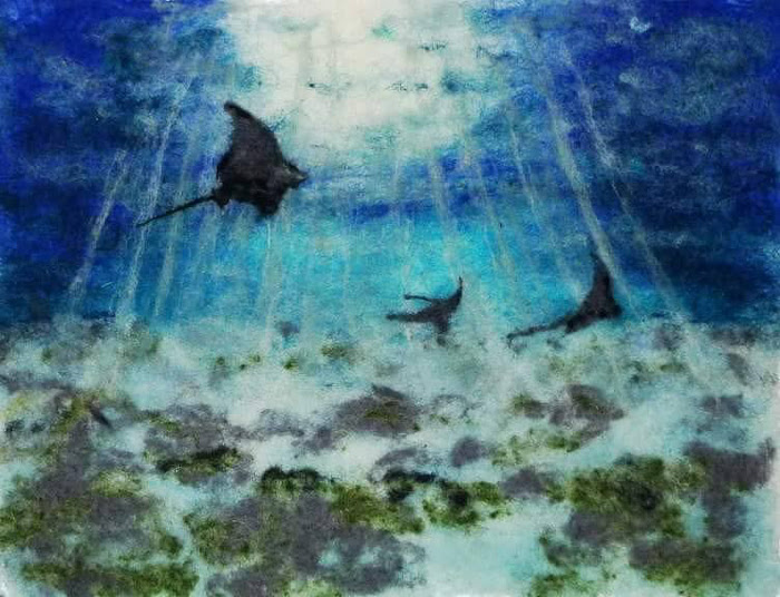 700x536 Gorgeous Underwater Scene Wool Painting Living Felt Blog! - Underwater Scene Painting