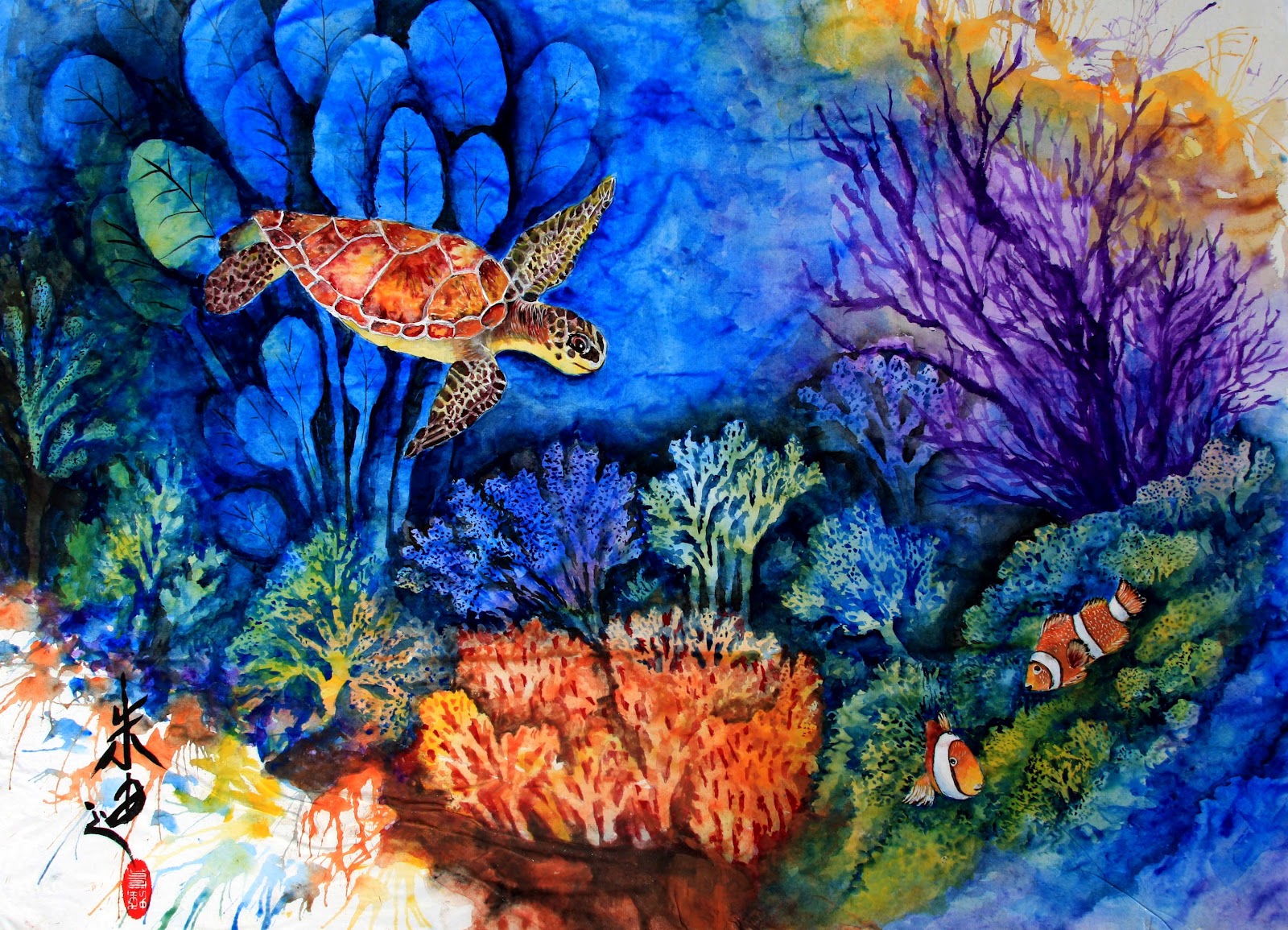 1600x1155 Judith Hughey Wright Arts Intro - Underwater Watercolor Painting