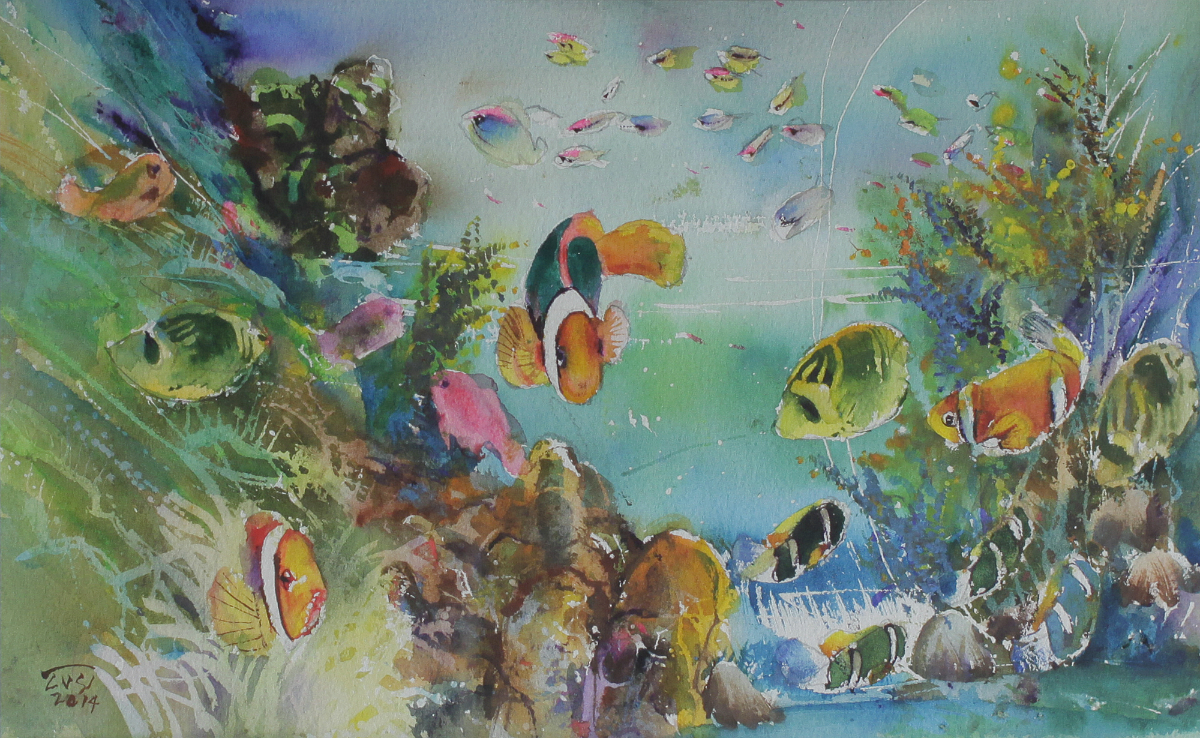 1200x738 Rafael Cusi Collection - Underwater Watercolor Painting