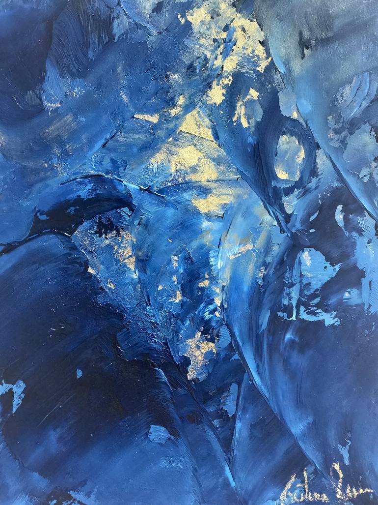 770x1027 Saatchi Art Golden Gate, Underwater Series Painting By Cristina Rusu - Underwater Watercolor Painting