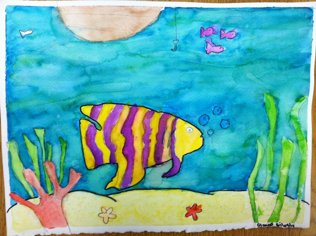 1071x800 Watercolor Paintings - Underwater Watercolor Painting