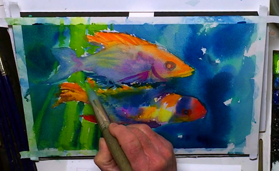 1107x678 Wet In Wet Watercolor Technique Master The Basics Amp Paint Exotic Fish - Underwater Watercolor Painting