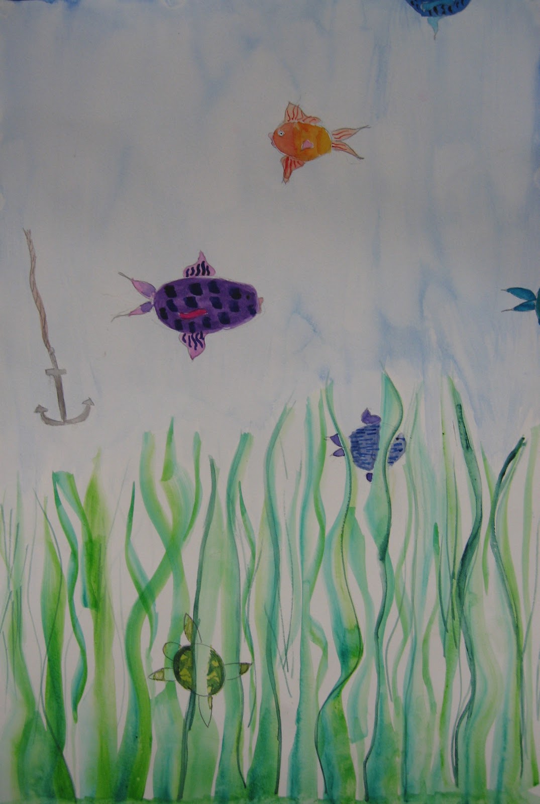 1075x1600 Color, Collage, And Much More Underwater Watercolor - Underwater Watercolor Painting