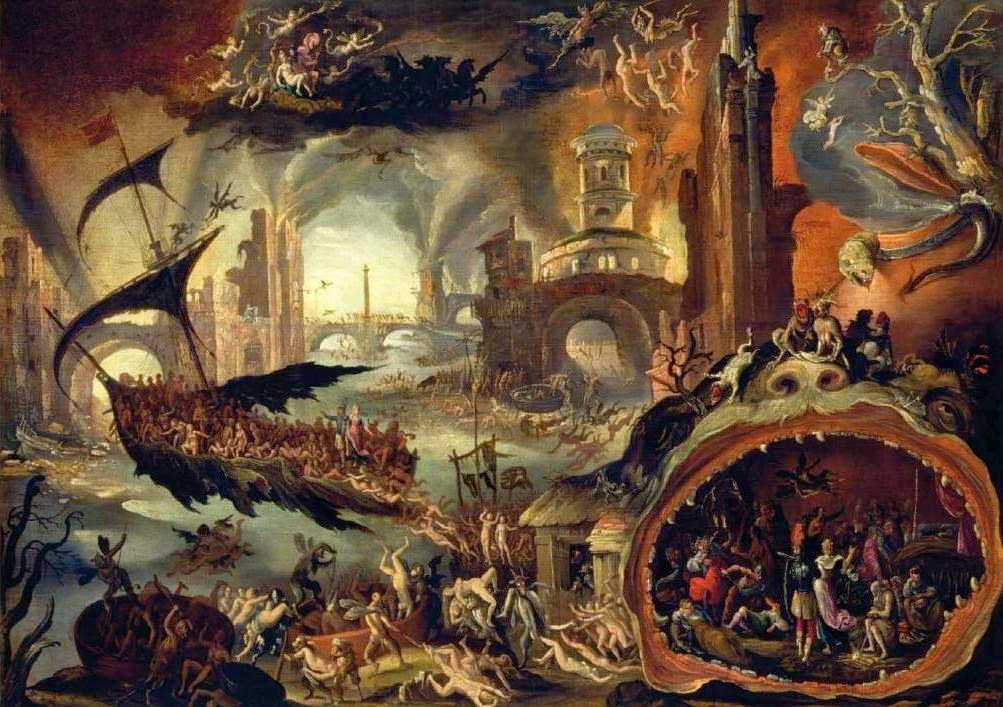 1003x707 Jacob Van Swanenburgh Aeneas And Sibilla In The Underworld C1625 - Underworld Painting