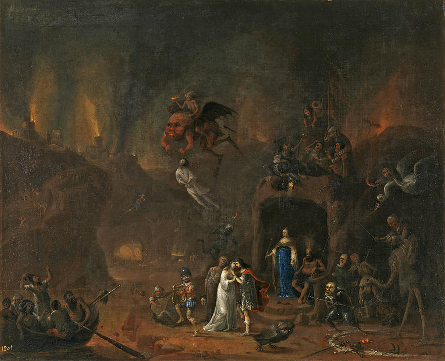 900x730 Orpheus And Eurydice In The Underworld Painting By Pieter Fris - Underworld Painting
