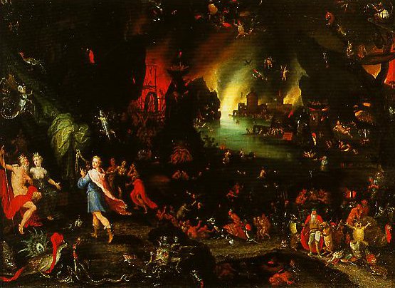 555x404 Orpheus In The Underworld Painting Jan Velvet Brueghel Oil Paintings - Underworld Painting