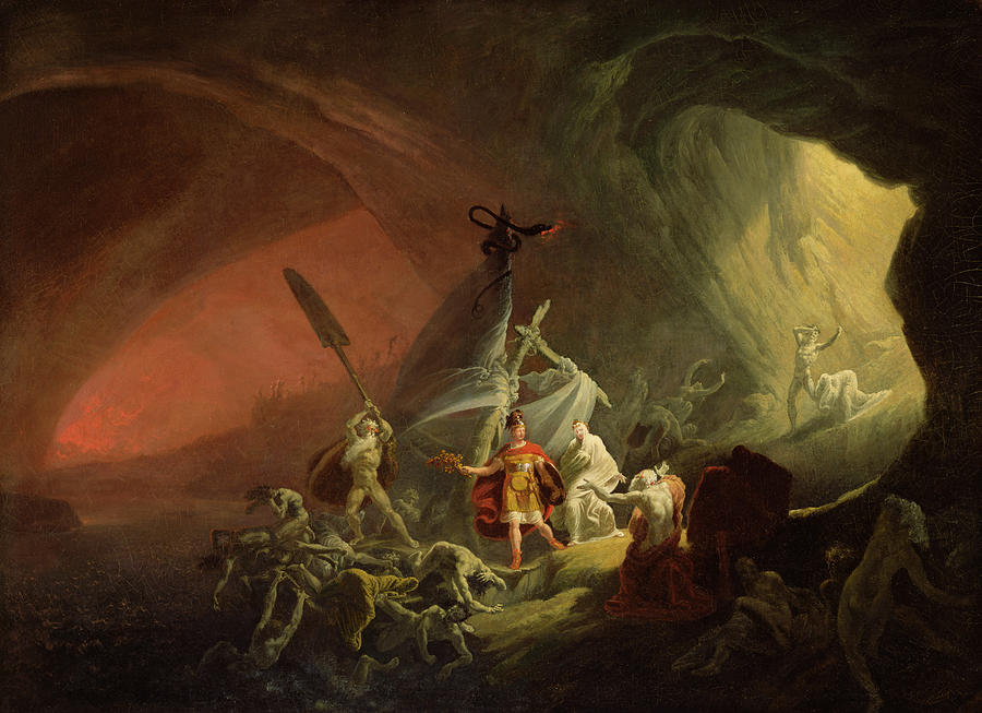 900x653 Aeneas And The Sibyl Painting By English School - Underworld Painting