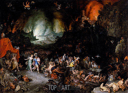 450x326 Aeneas And The Sibyl In The Underworld Jan Bruegel The Elder - Underworld Painting