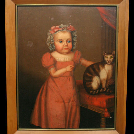 435x435 Haunted Antiques Roadshow Painting Of Creepy Kid With Cat This - Unibrow Painting