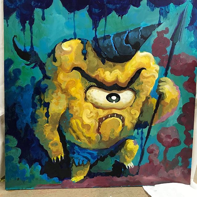 640x640 Timothy Banks, In Progress More Monster Paintings! 24x24 Single - Unibrow Painting