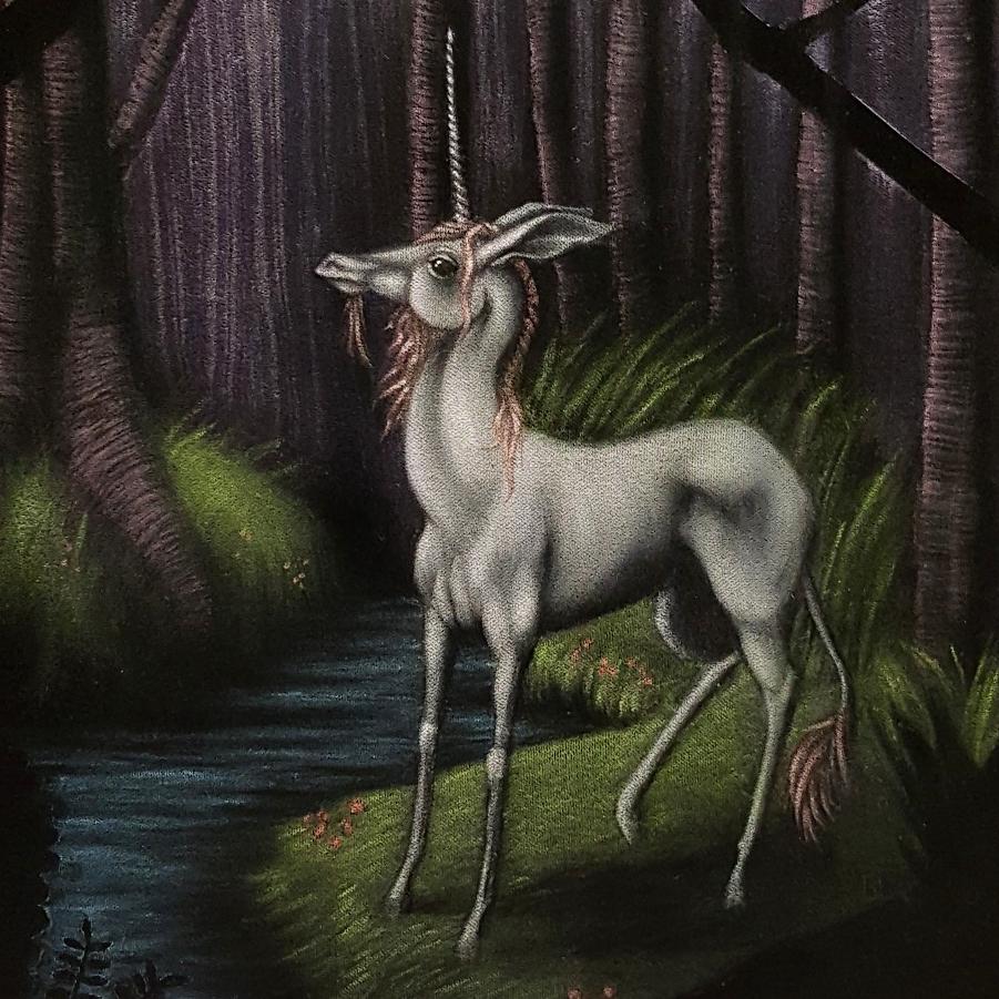 901x901 A Velvet Painting Of A Unicorn I Just Finished - Unicorn Oil Painting