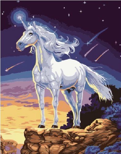 393x500 Diy Oil Painting, Paint By Number Kit Unicorn 1620 - Unicorn Oil Painting