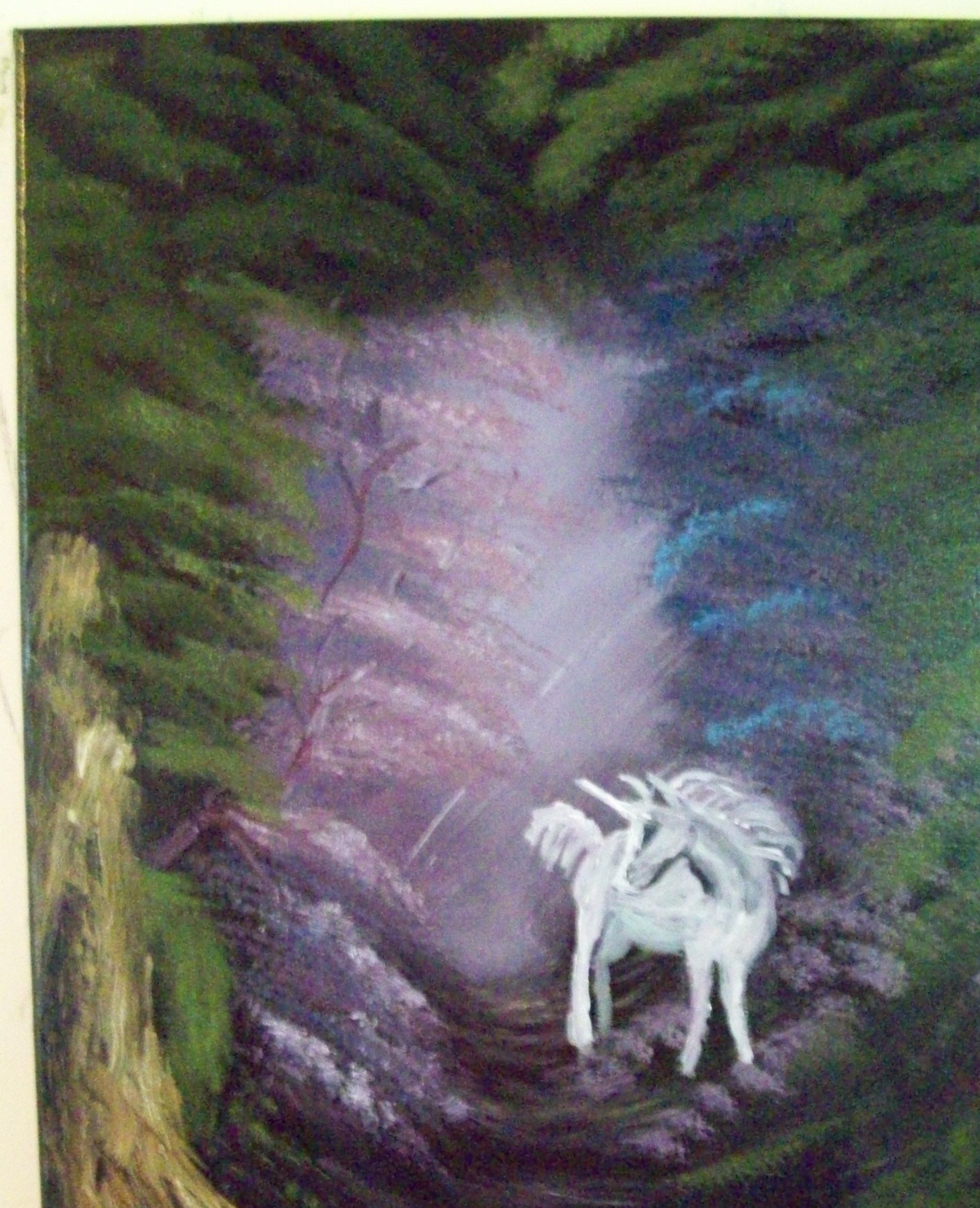 1952x2405nother Original Oil Painting By Me. It Shows Unicorn - Unicorn Oil Painting
