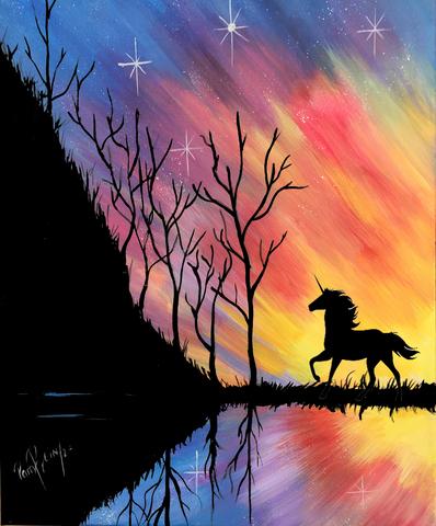 398x480 Unicorn Galaxy Pam Reinke - Unicorn Painting