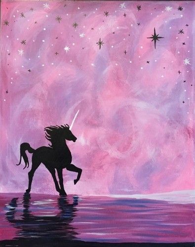 395x500 Pin By Anne Schwarzenberger Ciemny On Paint Party - Unicorn Painting For Kids