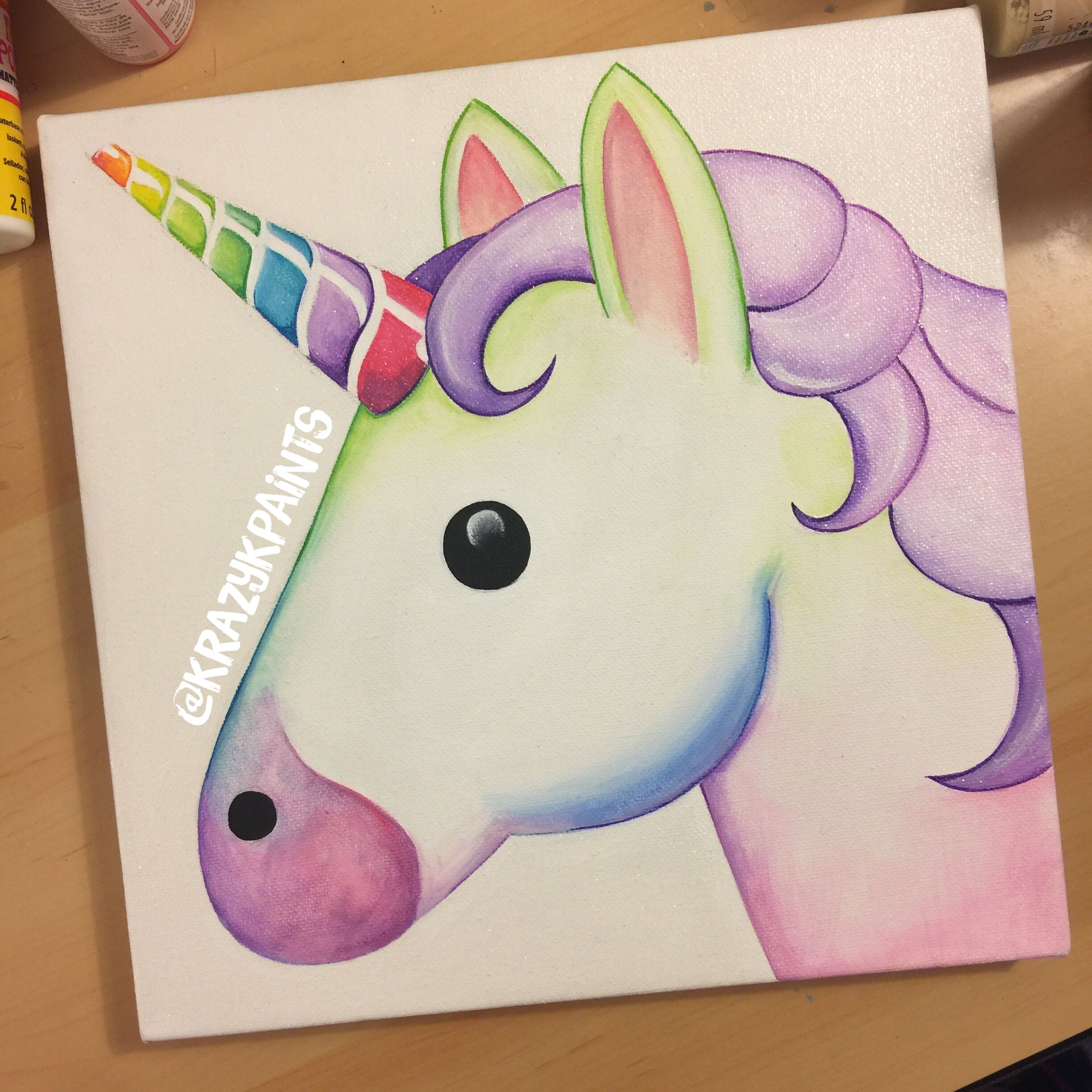 2448x2448 Emoji Unicorn Canvas Emoji, Room Decor And Kids Rooms - Unicorn Painting For Kids