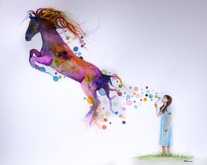 Unicorn Watercolor Painting