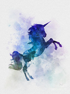 225x300 Unicorn Mixed Media Fine Art America - Unicorn Watercolor Painting