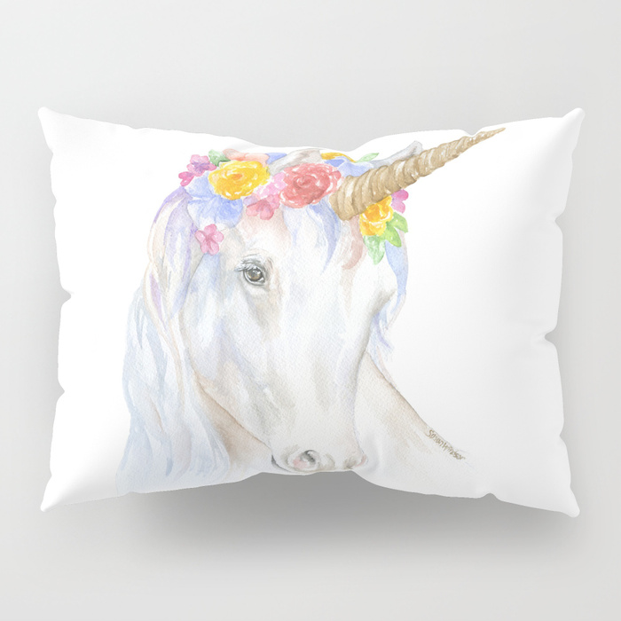 700x700 Unicorn Watercolor Painting Pillow Sham By Susanwindsor Society6 - Unicorn Watercolor Painting