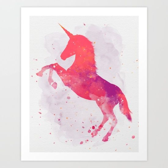 550x550 Pink Unicorn Watercolor Painting June 2016 - Unicorn Watercolor Painting