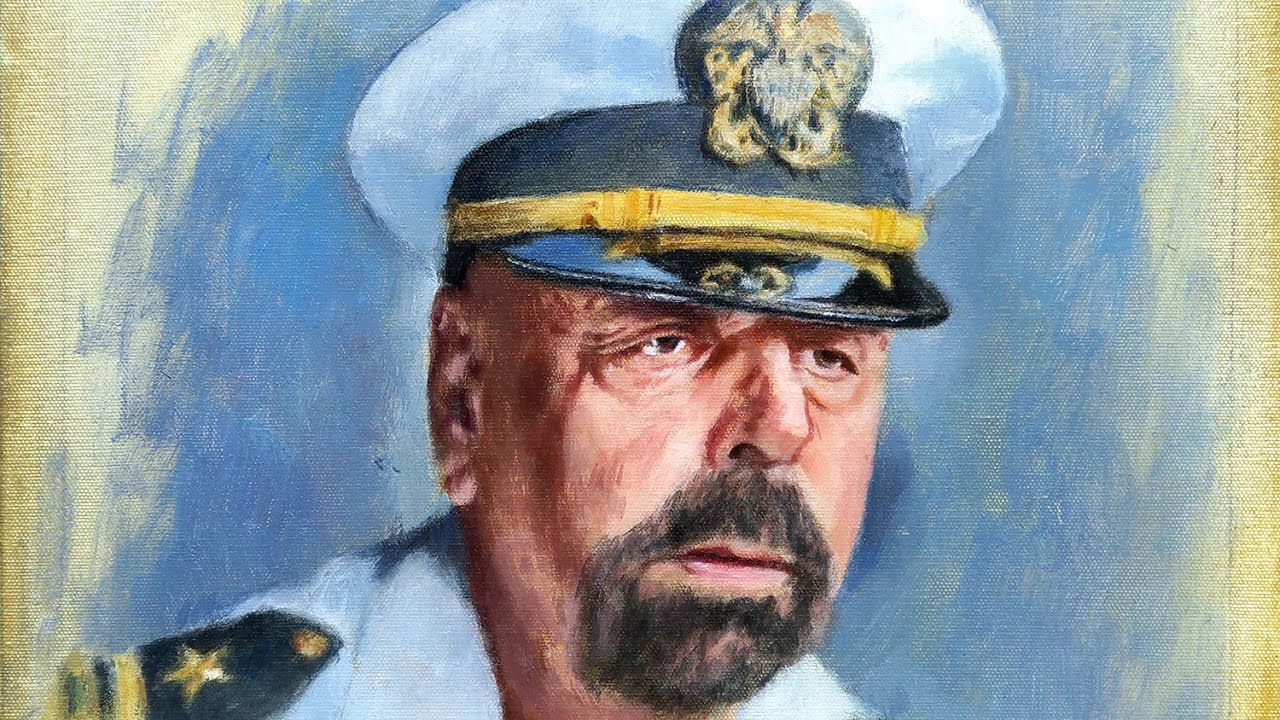 1280x720 Portrait Painting Of David Lyman In U.s Navy Uniform - Uniform Painting