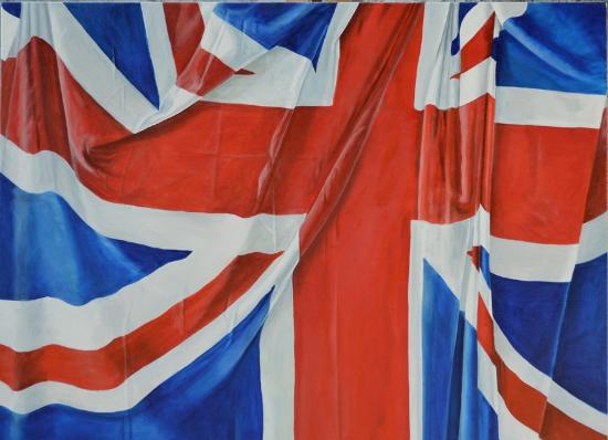 550x398 Oil Painting, Union Jack. Artist Ronda Turk. - Union Jack Painting