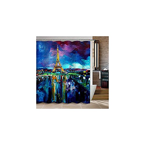 500x500 Uphome Unique Oil Painting Paris Eiffel Tower Waterproof Bathroom - Unique Oil Painting