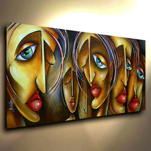 300x300 Urban Art Painting Modern Portrait Cubist Expression Mix Lang Cert - Unique Painting