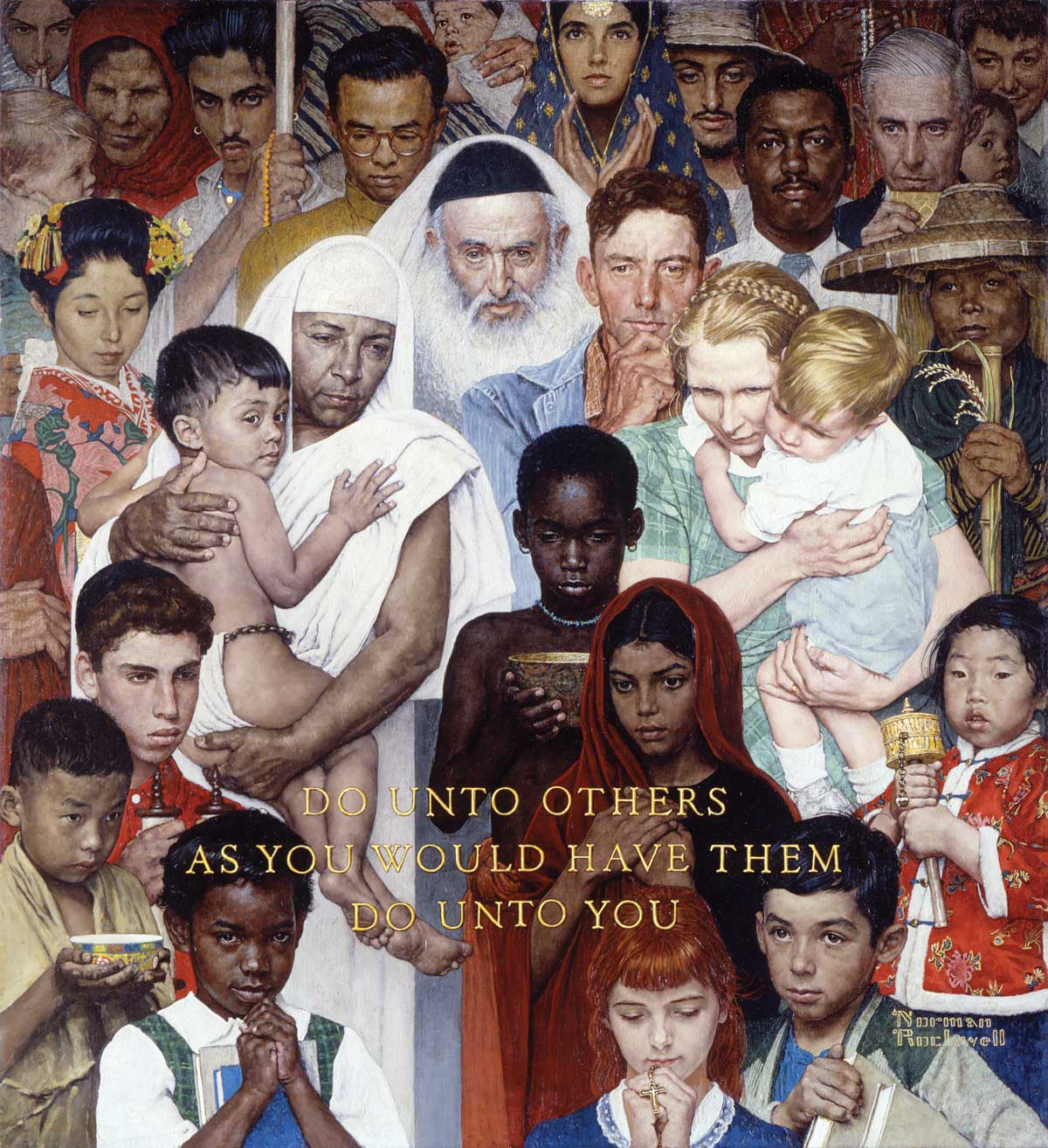 1200x1314 Rockwell's Golden Rule - United Nations Painting