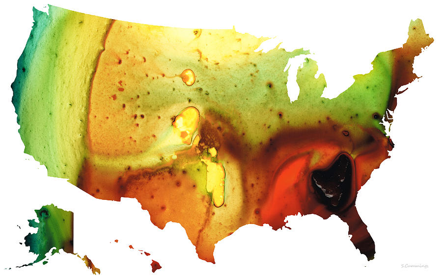 900x566 United States Of America Map 5 - United States Painting