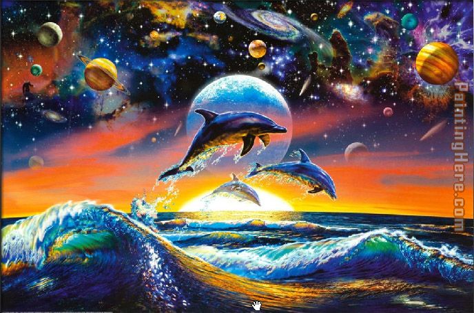 688x455 Sea Life Dolphin Universe Painting Anysize 50% Off - Universe Painting