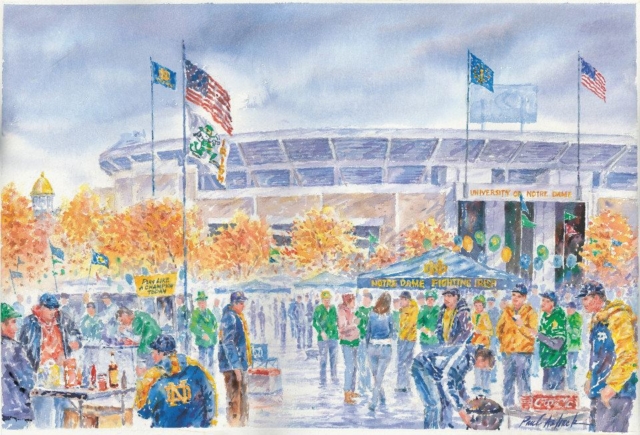 640x435 Notre Dame Football Painting Paul Ashack Studios - University Of Notre Dame Painting