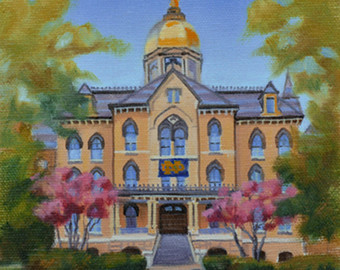 340x270 Notre Dame Main Bldg Etsy - University Of Notre Dame Painting